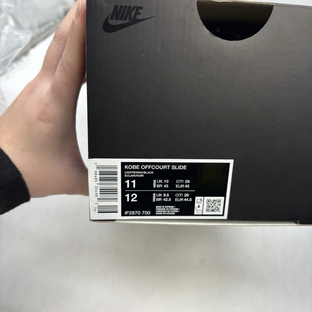 Nike Kobe Off Court Slides Mens 11 Womens 12 Lightning Yellow Black Mamba NEW